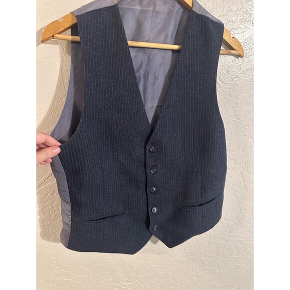 Yves Saint Laurent YSL Pinstriped Five Button Dress Vest - Picture 3 of 10